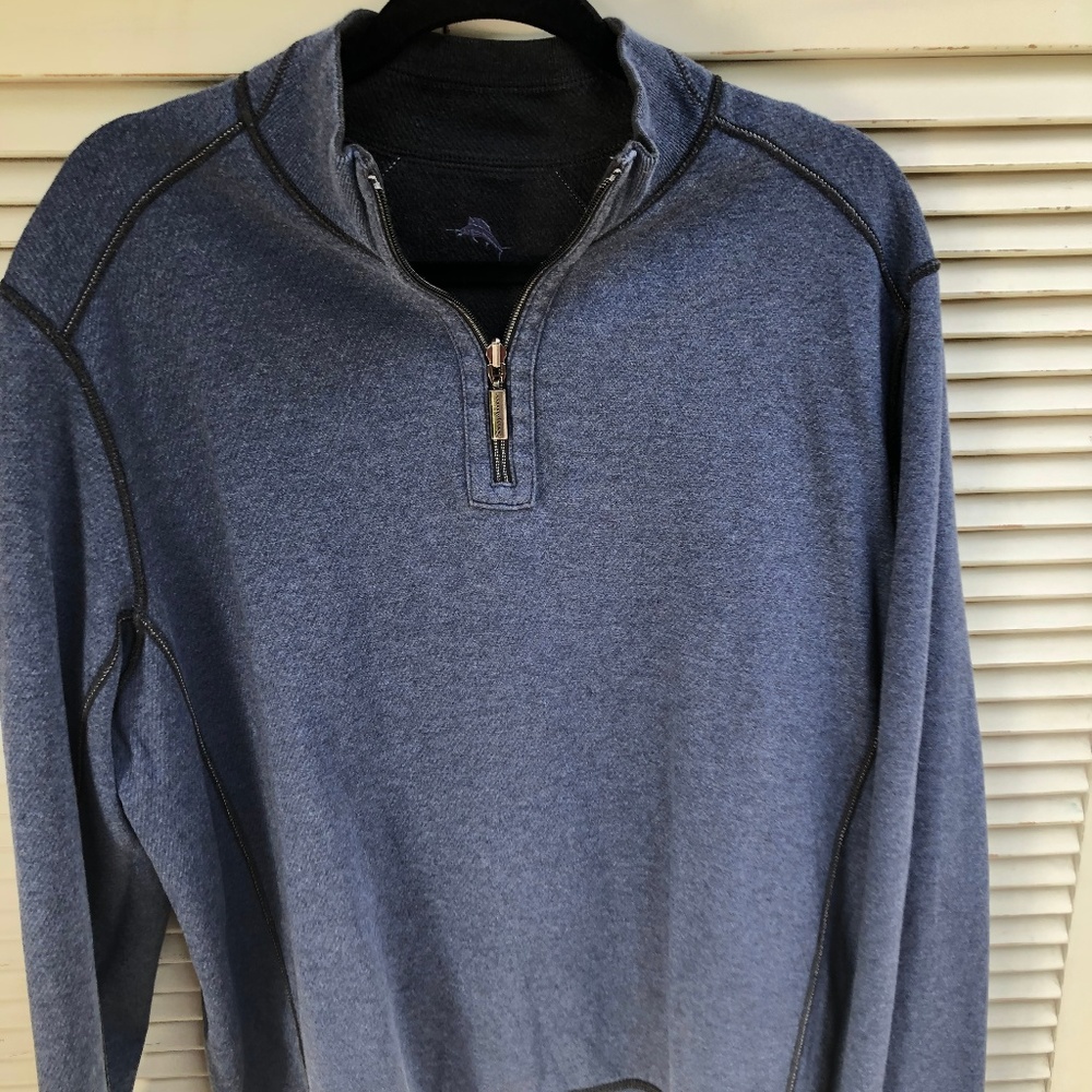 Tommy Bahama Flipsider Reversible 1/4 Zip Sweater - Picture 5 of 6